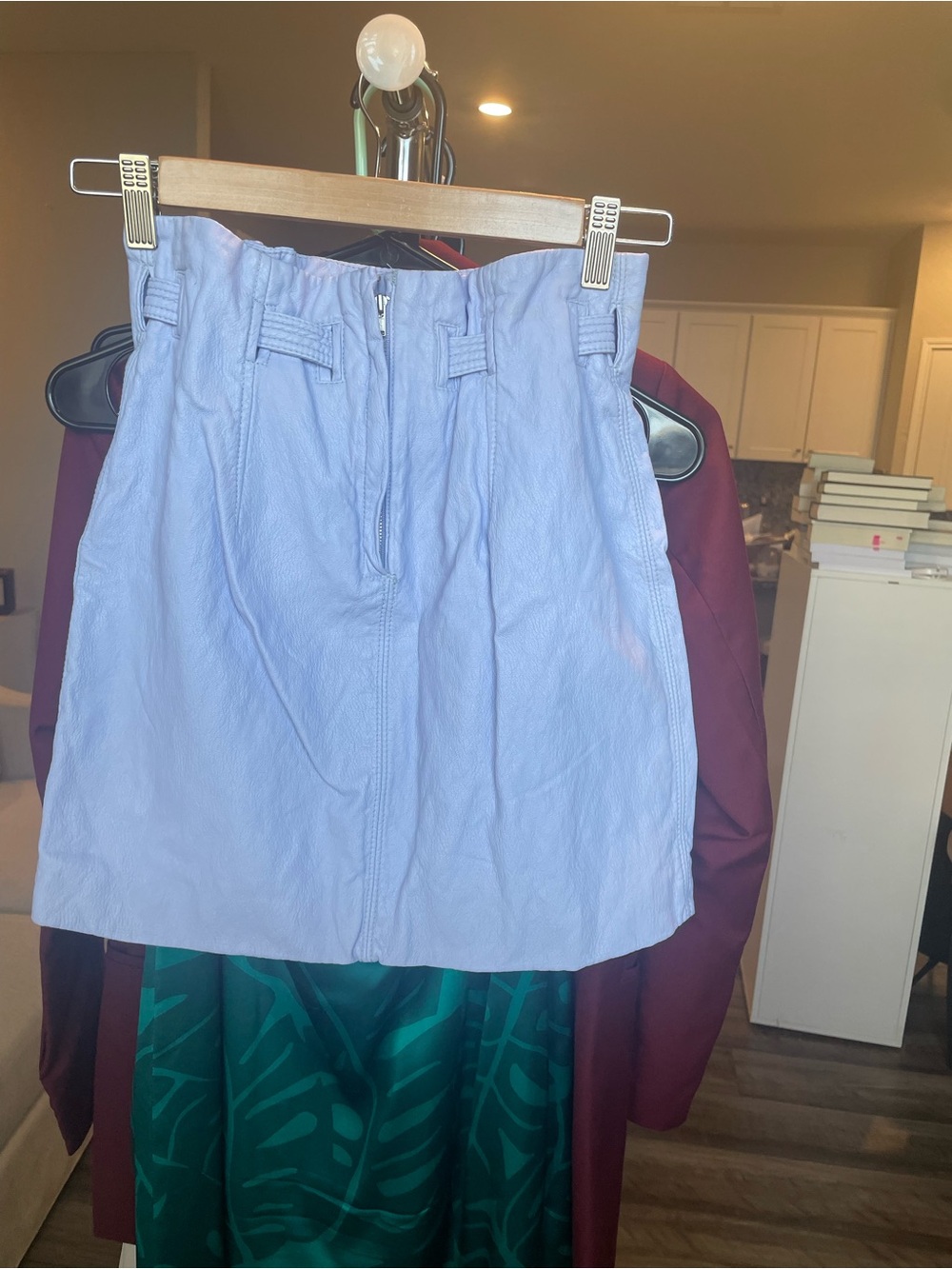 Free People lilac vegan Leather Mini Skirt